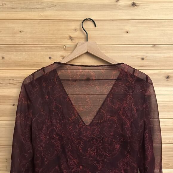 Ellie Tahari Sz Small Silk Whimsigoth Dark Romantic Y2K Babydoll Empire Blouse - Picture 8 of 14